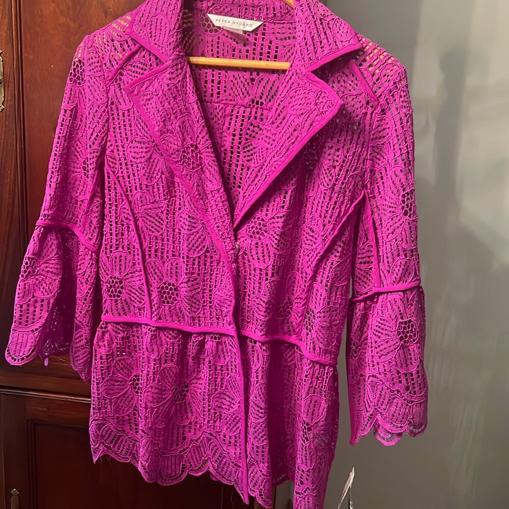 Peter Nygard purple lace blazer sz US S